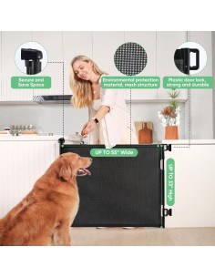 Puerta de Malla Retráctil Likzest 83,82 cm x 139,7 cm Negro 2