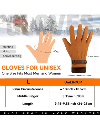 Guantes Calentados USB Eskood Invierno Táctiles Caqui