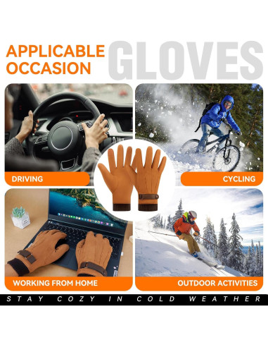 Guantes Calentados USB Eskood Invierno Táctiles Caqui