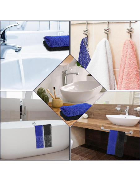Esponjas de Baño Exfoliantes Patelai 2 Piezas Azul Negro Esponjas de Baño Exfoliantes Patelai 2 Piezas Azul Negro