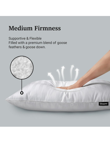 Almohadas de Plumas de Ganso Beautyrest Queen Hipoalergénicas Pack 2