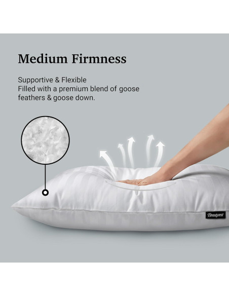 Almohadas de Plumas de Ganso Beautyrest Queen Hipoalergénicas Pack 2 Almohadas de Plumas de Ganso Beautyrest Queen Hipoalergénicas Pack 2