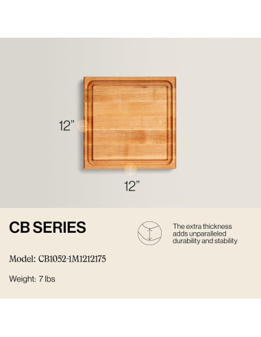 Tabla de Cortar Cuadrada de Madera de Arce John Boos 30.48cm