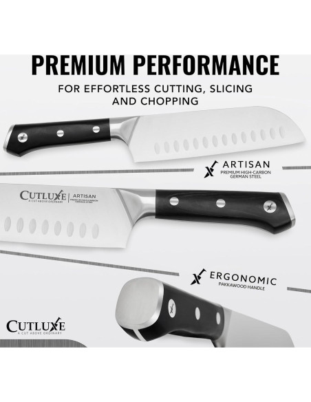 Juego de cuchillos Cutluxe Chef 3 PCS Acero Alemán 20.32 cm Juego de cuchillos Cutluxe Chef 3 PCS Acero Alemán 20.32 cm