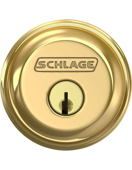 Cerradura de Cilindro Simple Schlage B60N505 Latón Brillante Cerradura de Cilindro Simple Schlage B60N505 Latón Brillante