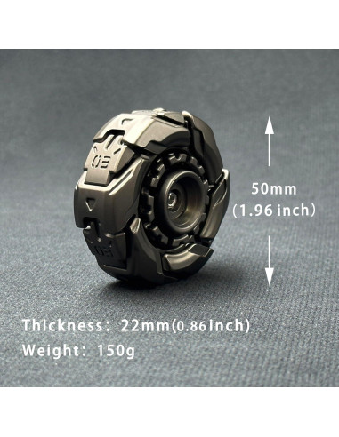 Peonza Antiestrés EDC T-Conceal Gris 5 cm Metal