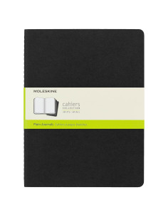 Diarios Moleskine Cahier en blanco, 3 unidades, Negro, 25.1x19.1 cm