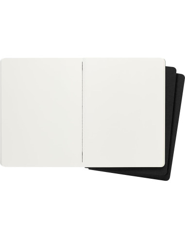 Diarios Moleskine Cahier en blanco, 3 unidades, Negro, 25.1x19.1 cm