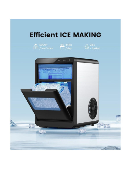 Máquina de Hielo de Encimera Electactic 44kg/día Plata Máquina de Hielo de Encimera Electactic 44kg/día Plata