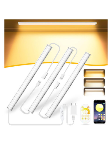 Iluminación Bajo Gabinete LED Daymeet 3 Pcs Multicolor Dimmable