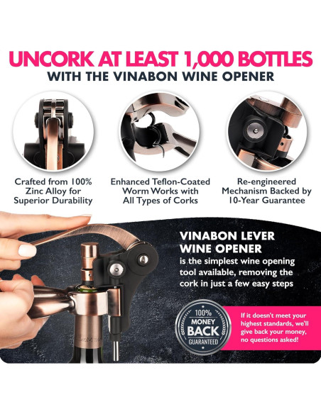 Juego de Abrebotellas de Vino Premium VINABON 6 Piezas Juego de Abrebotellas de Vino Premium VINABON 6 Piezas