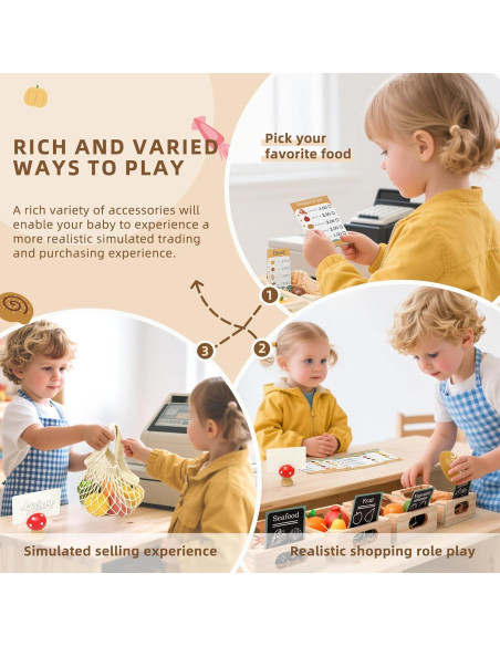 Juego de Comida de Madera Masonbaby para Niños - 35 Accesorios Juego de Comida de Madera Masonbaby para Niños - 35 Accesorios