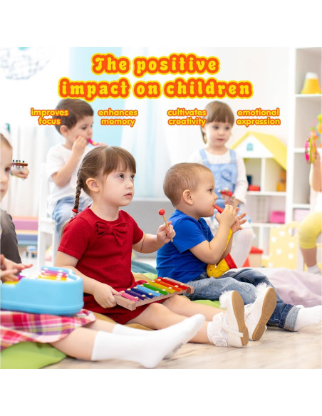 Xilófono Infantil Smoiioues 22.86x12.7cm para Niños 3+ Años Xilófono Infantil Smoiioues 22.86x12.7cm para Niños 3+ Años