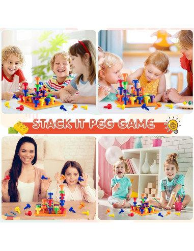 Shappy Tablero de Clavos Educativo 120 Piezas para Niños