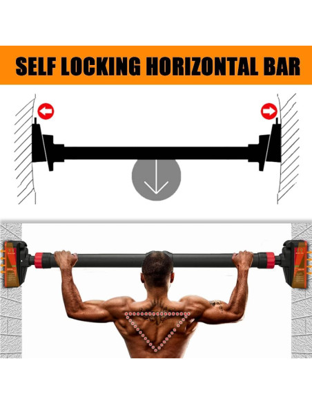 Barra de Dominadas Ajustable BouPower para Puerta 199.58 kg Barra de Dominadas Ajustable BouPower para Puerta 199.58 kg