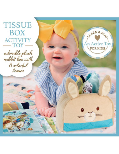 Caja de Pañuelos Sensorial Kids Preferred Peter Rabbit 8 Piezas