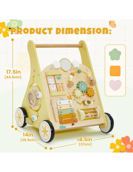 Andador de Madera labebe para Bebés con Centro de Actividades Andador de Madera labebe para Bebés con Centro de Actividades
