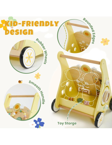 Andador de Madera labebe para Bebés con Centro de Actividades