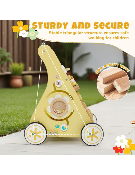 Andador de Madera labebe para Bebés con Centro de Actividades Andador de Madera labebe para Bebés con Centro de Actividades
