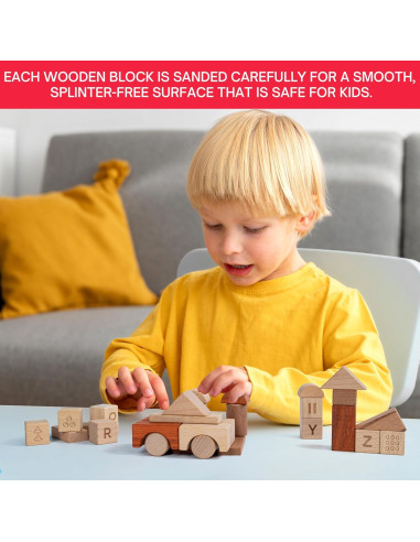 Conjunto de Bloques de Construcción Montessori de Madera - 86 Piezas