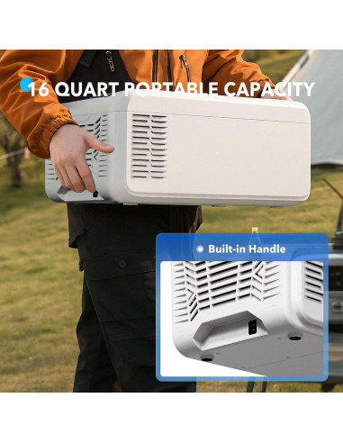 Refrigerador de Coche DOGHLY 16QT 12V/24V DC y 110-240V AC