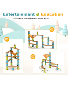 Set de Construcción de Canicas Costzon 106 Piezas Bambú 4-8 Años 2