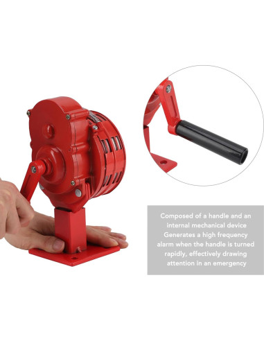 Sirena de Manivela Genérica 110dB Alarma Compacta de Emergencia