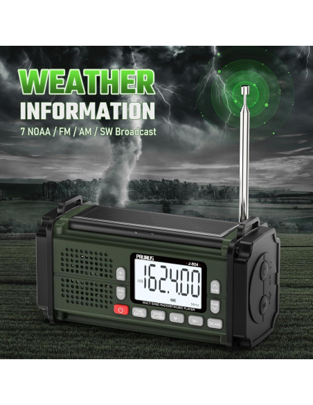 Radio de Emergencia PRUNUS J-924 10000mAh Solar y Manivela Radio de Emergencia PRUNUS J-924 10000mAh Solar y Manivela