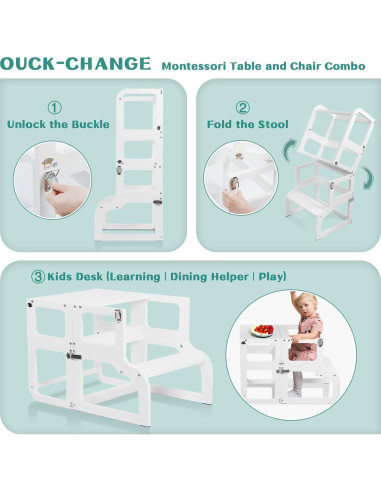 Taburete Plegable para Niños EP EXERCISE N PLAY Blanco 43.94cm