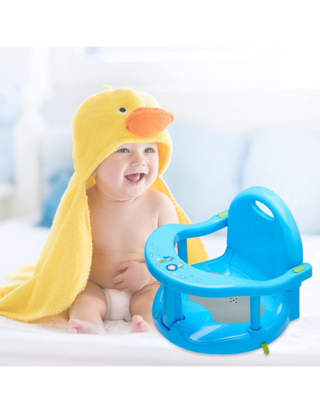 Asiento de Baño Plegable Antideslizante para Bebés Azul Asiento de Baño Plegable Antideslizante para Bebés Azul
