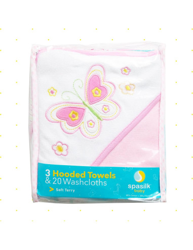 Conjunto de Toallas con Capucha y Paños Spasilk 23 Piezas