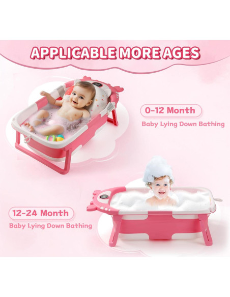 Bañera Plegable para Bebés Cangrejo Gris con Termómetro Bañera Plegable para Bebés Cangrejo Gris con Termómetro