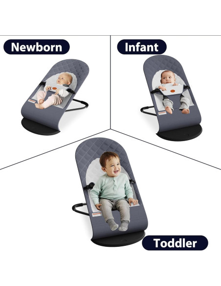 Asiento de rebote portátil para bebés 0-18 meses - Gris Asiento de rebote portátil para bebés 0-18 meses - Gris