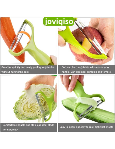 Pelador de Verduras JQS Acero Inoxidable Verde 11x7.5cm Pelador de Verduras JQS Acero Inoxidable Verde 11x7.5cm