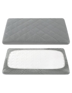 Sábana Ajustable TILLYOU para Pack and Play 99x68.6cm Gris