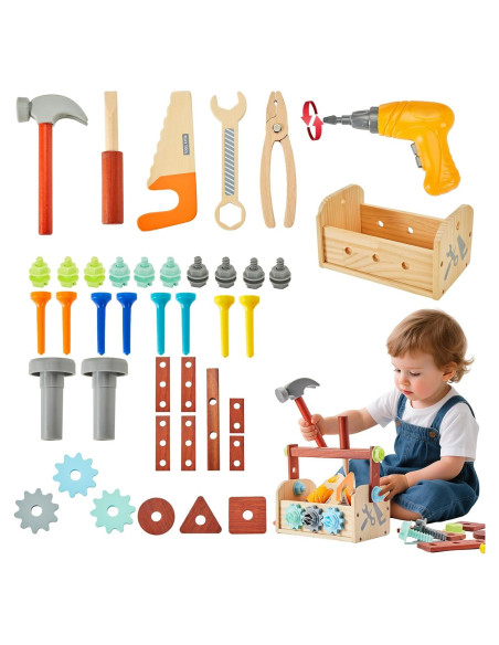 Juego de Herramientas de Madera para Niños 54 Piezas - Zhejiang Yourun