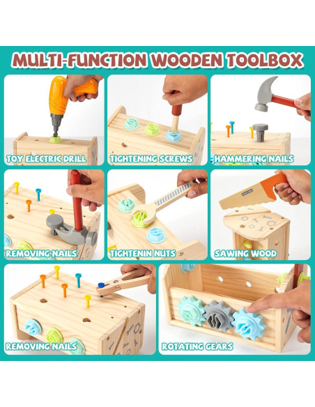 Juego de Herramientas de Madera para Niños 54 Piezas - Zhejiang Yourun