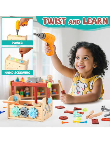 Juego de Herramientas de Madera para Niños 54 Piezas - Zhejiang Yourun