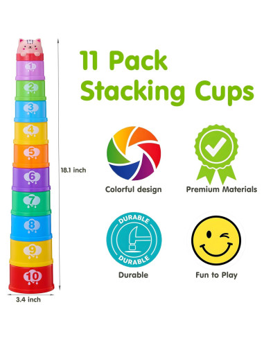 Juego de Tazas Apilables Wanonoo para Bebés 11 Piezas