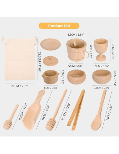 Juguetes Sensoriales Montessori MONT PLEASANT - 11 Piezas de Madera