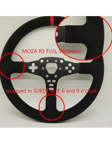 Volante de carreras 33cm Obokidlyamor fibra de carbono