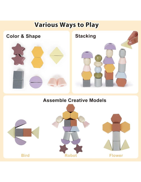 Juguetes Montessori Vanplay - Cuentas de Enhebrar y Bloques 16x4x22 cm Juguetes Montessori Vanplay - Cuentas de Enhebrar y Bloques 16x4x22 cm