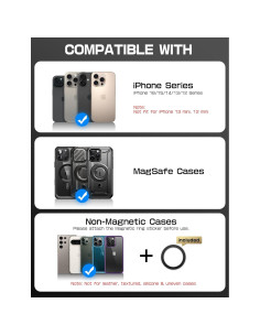 Cartera Magnética SUPCASE para iPhone 16/15/14/13/12 - Soporte AirTag, 5 Tarjetas, Bloqueo RFID 2