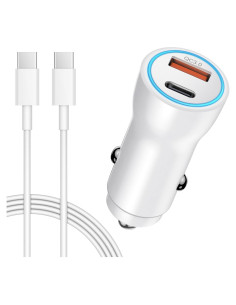 Cargador de Coche Rápido Coreykin 43W USB C Doble Puerto