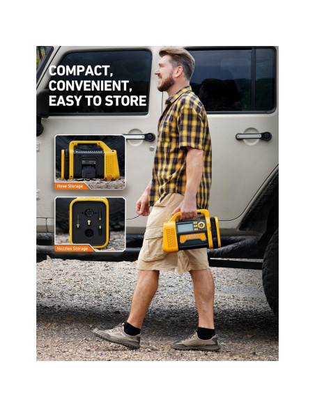 Compresor de Aire Portátil AstroAI AIRUN TC3 150PSI Amarillo Compresor de Aire Portátil AstroAI AIRUN TC3 150PSI Amarillo