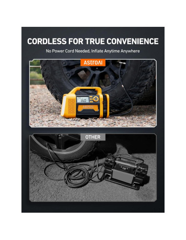 Compresor de Aire Portátil AstroAI AIRUN TC3 150PSI Amarillo