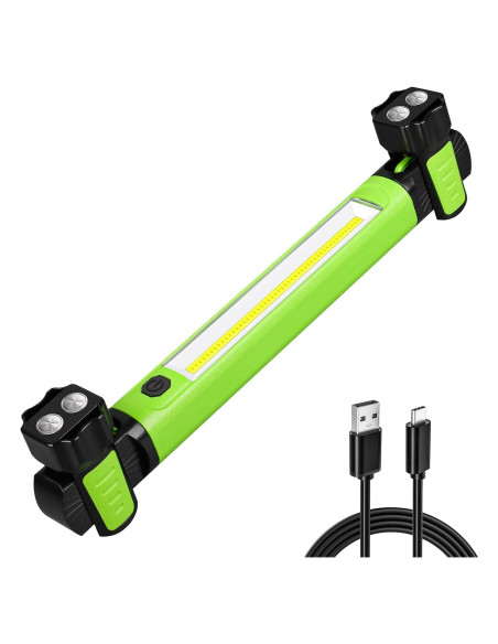 Luz de Trabajo LED Ropelux 2500LM Recargable Magnética Verde Luz de Trabajo LED Ropelux 2500LM Recargable Magnética Verde