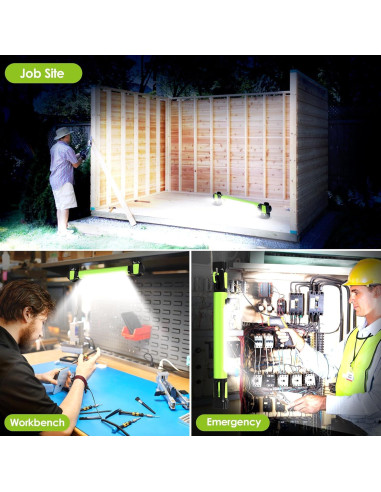 Luz de Trabajo LED Ropelux 2500LM Recargable Magnética Verde