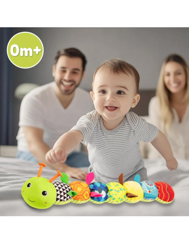 Juguete Musical de Oruga Tohibee para Bebés 0-12 Meses Verde