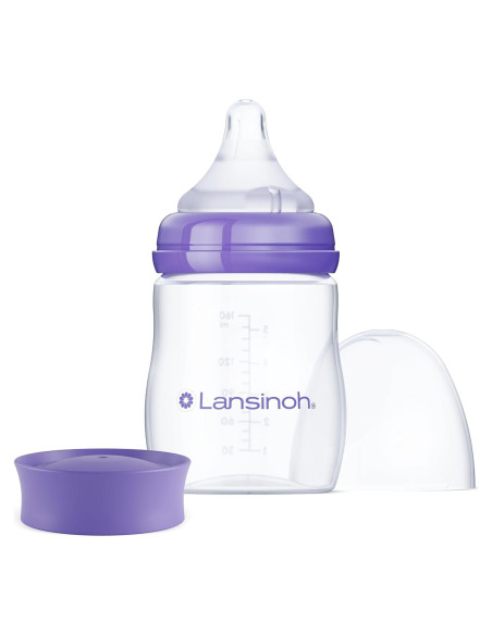 Botella Anti-Cólico Lansinoh 148ml con Tetina Flujo Lento Botella Anti-Cólico Lansinoh 148ml con Tetina Flujo Lento